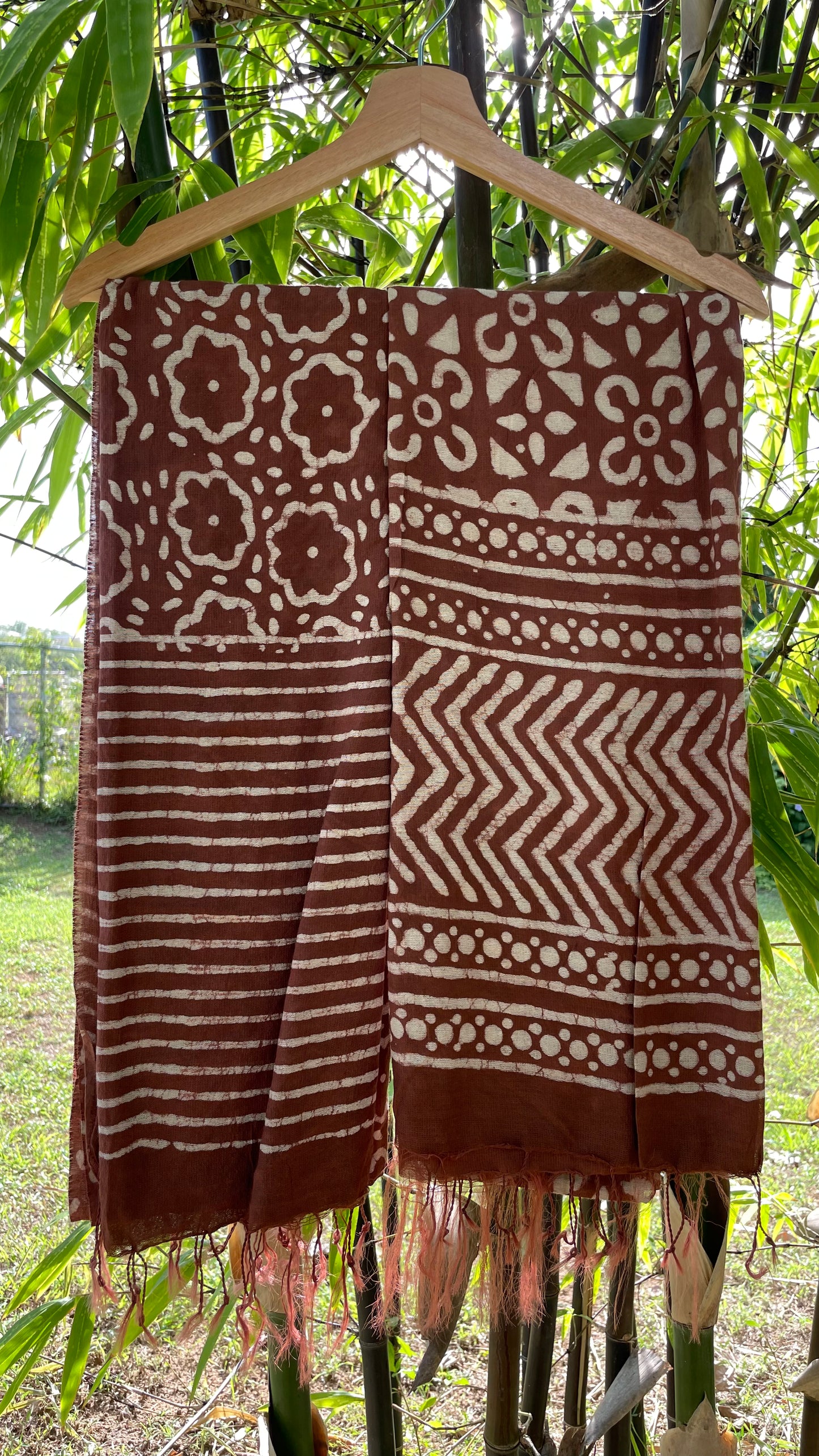 Terracota Hand Block Printed Cotton Sarongs